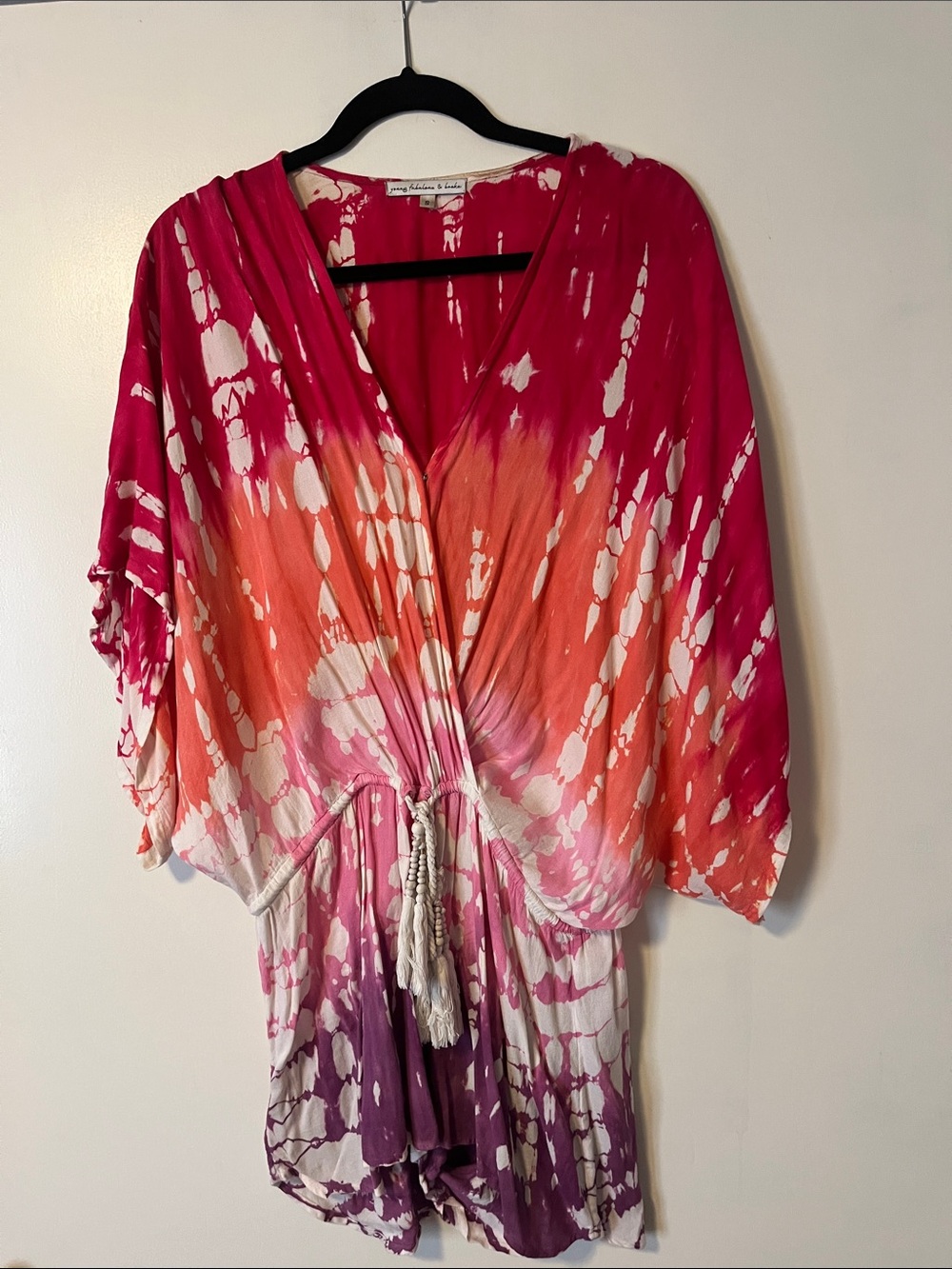 Young Fabulous & Broke Pink Orange Purple Tie-Dye Romper